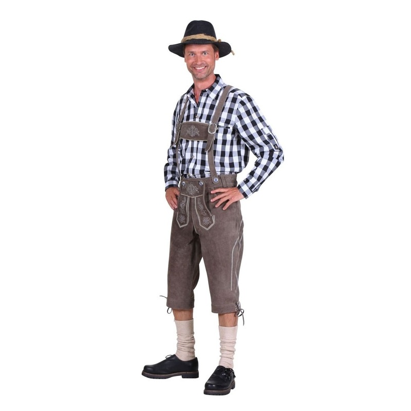 Gray knee breeches leather pants Hansi 46