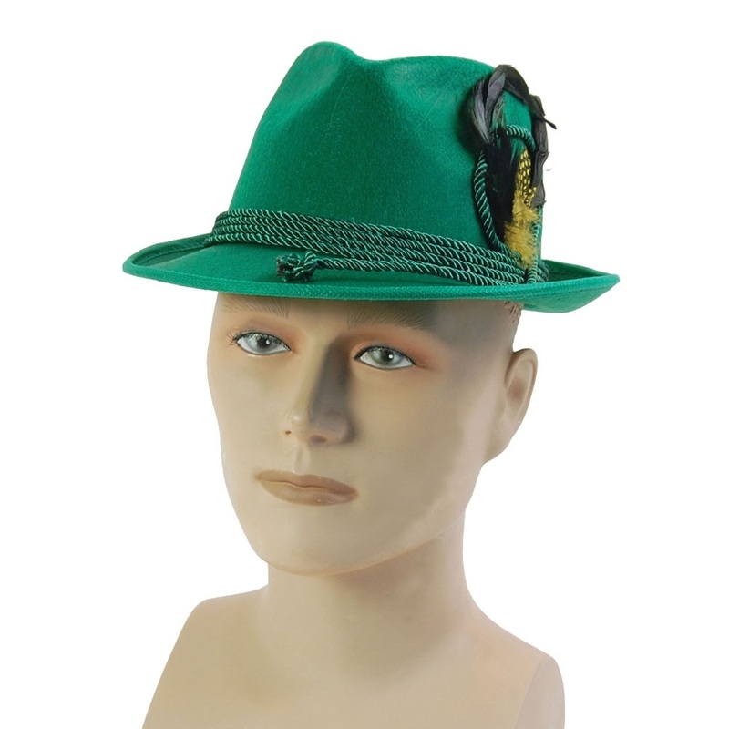 Green traditional Tyrolean hat