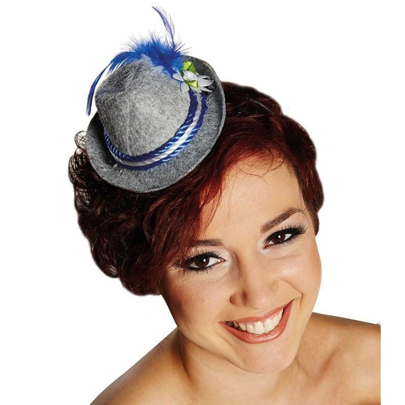 Mini traditional hat Tyrol in gray-blue