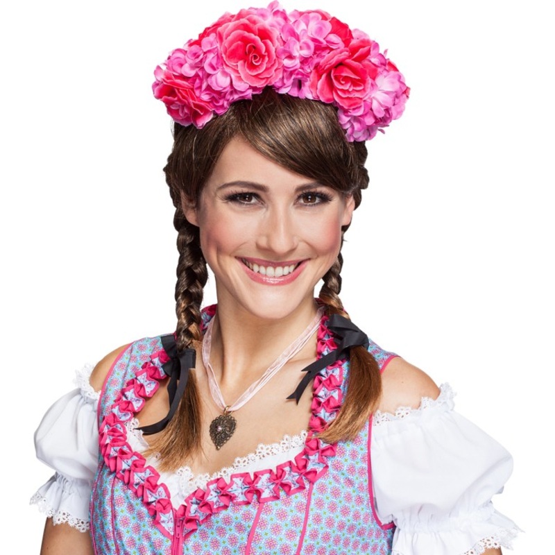 Pink flowers headband