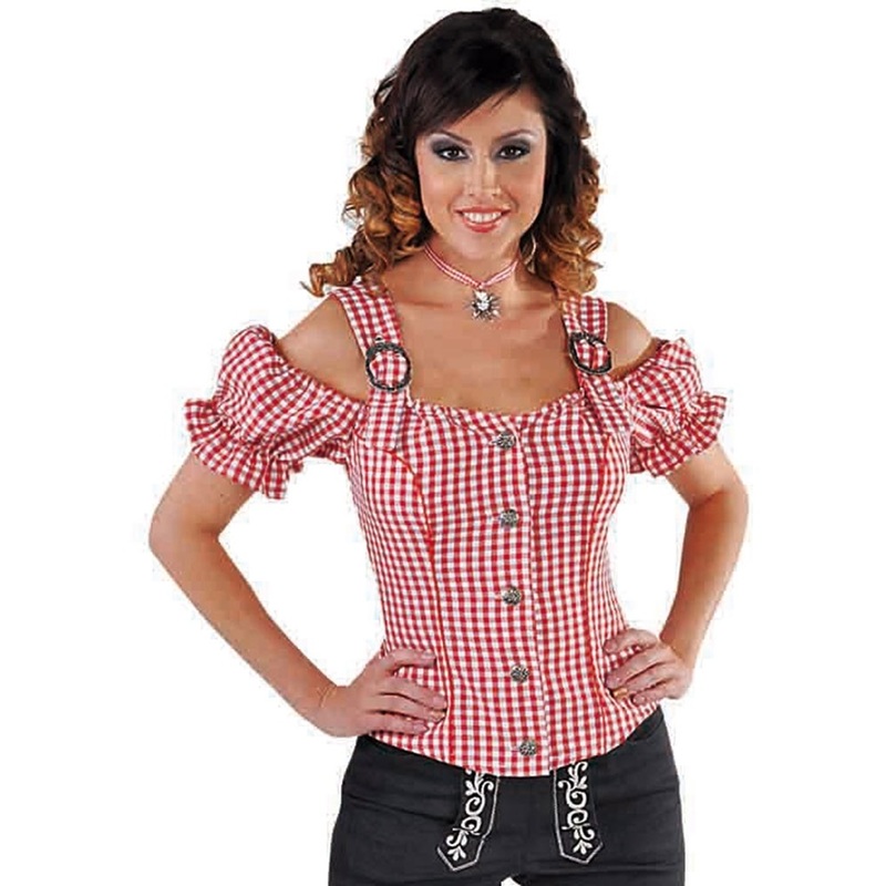 Red traditional blouse Gina XS