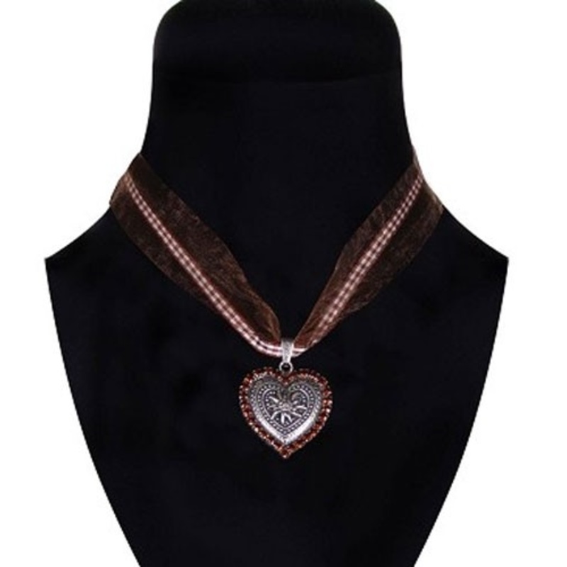Talea costume necklace with rhinestone heart