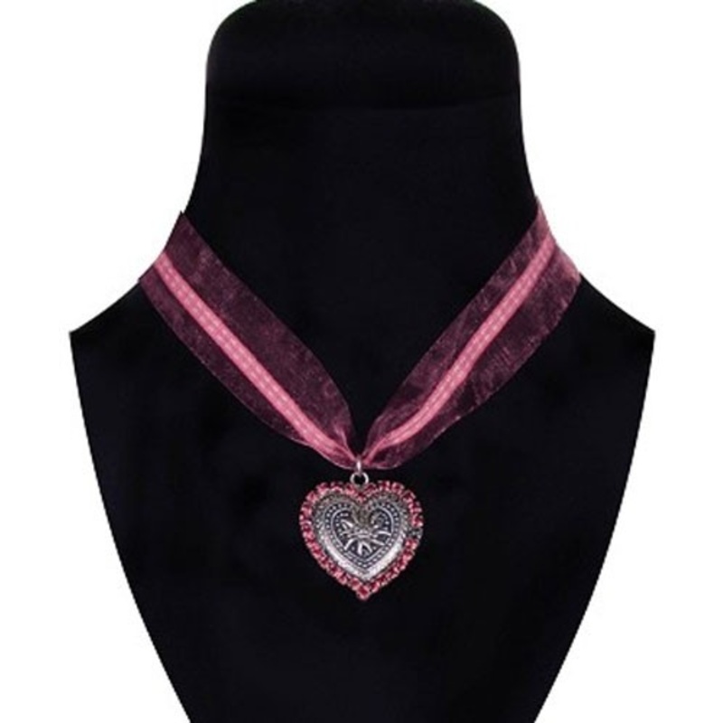 Tessa costume necklace with rhinestone heart