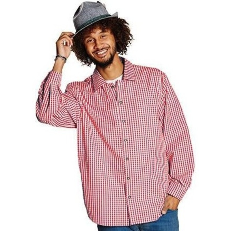 Trachten shirt Sepp in red men's costume 48