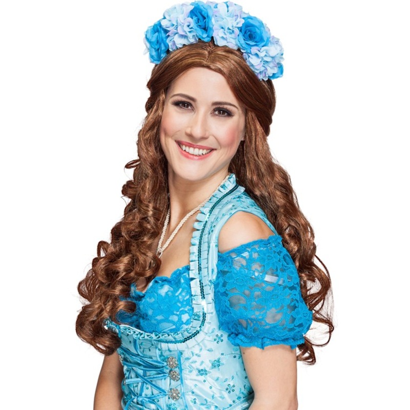 Turquoise colored flower headband