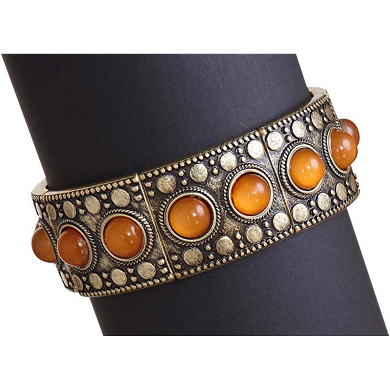 Amber colored ethno style bracelet