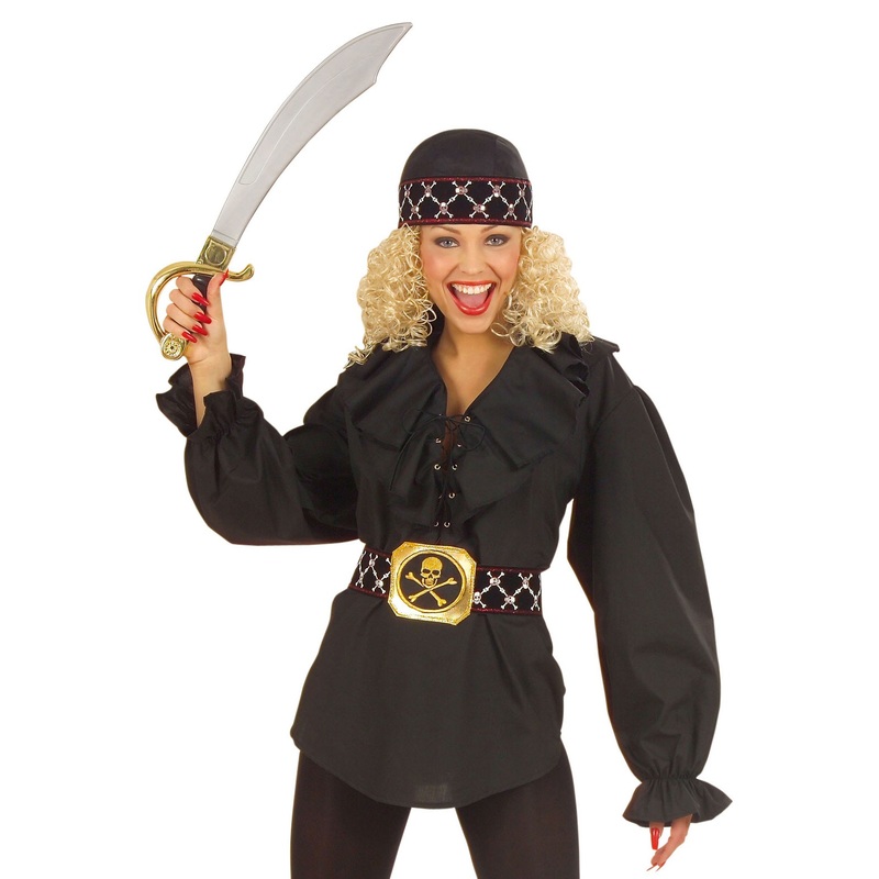 Black pompous pirate blouse