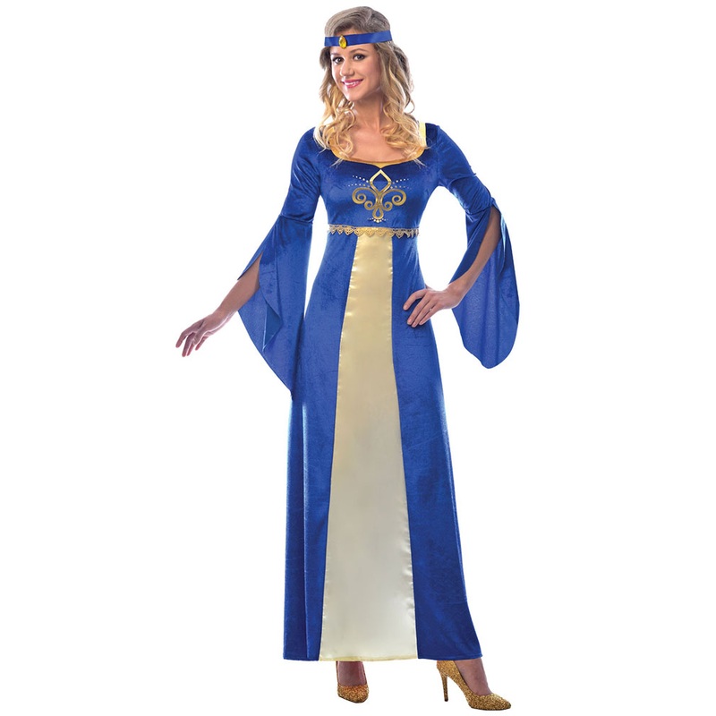 Castle lady of the Middle Ages ladies costume blue 34-36