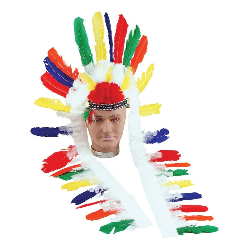 Colorful Indian feather headdress