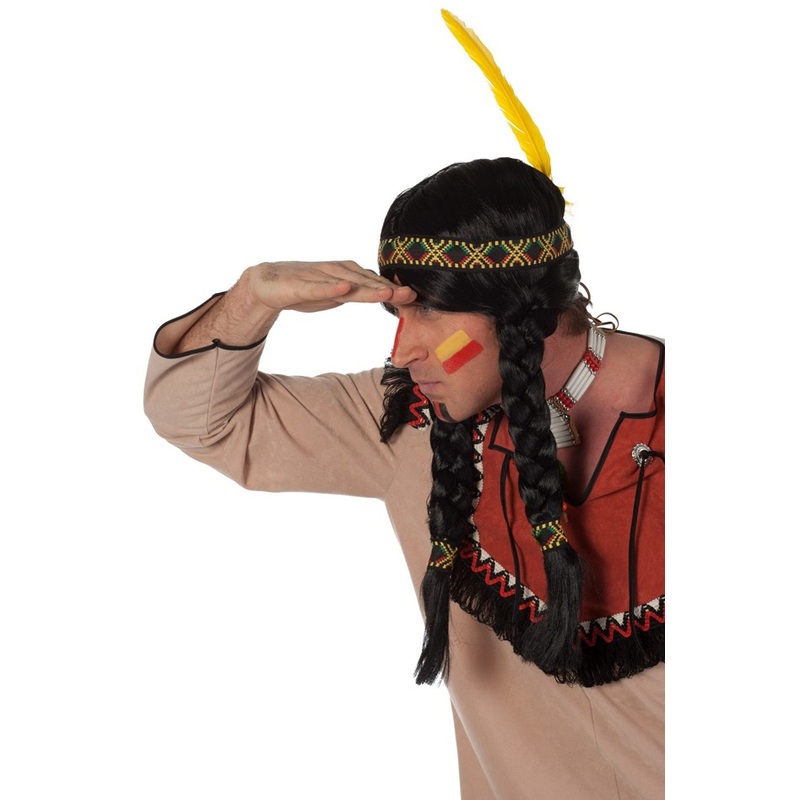 Indian fixer falcon wig with feather