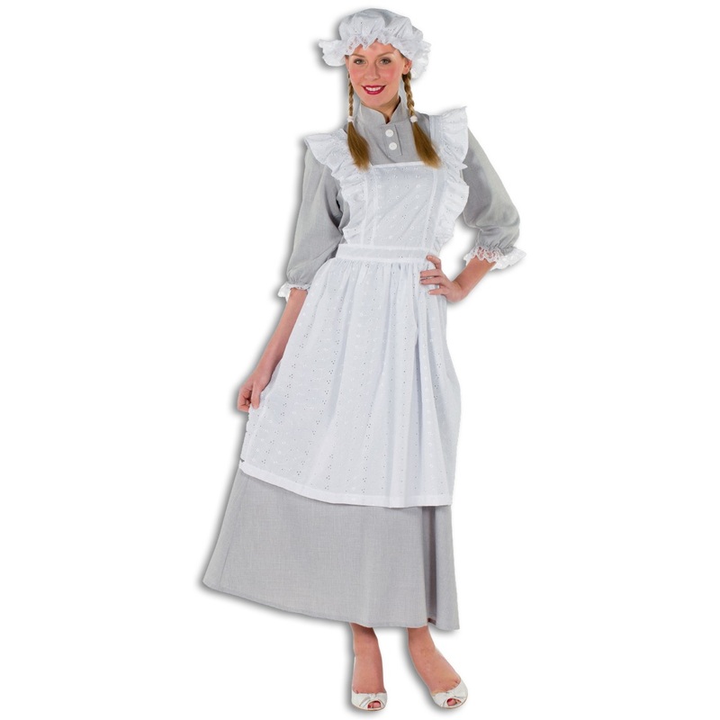 Medieval Peasant Woman Apron White 38