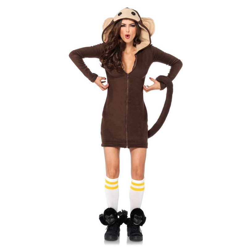 Monkey dress with hood for women S