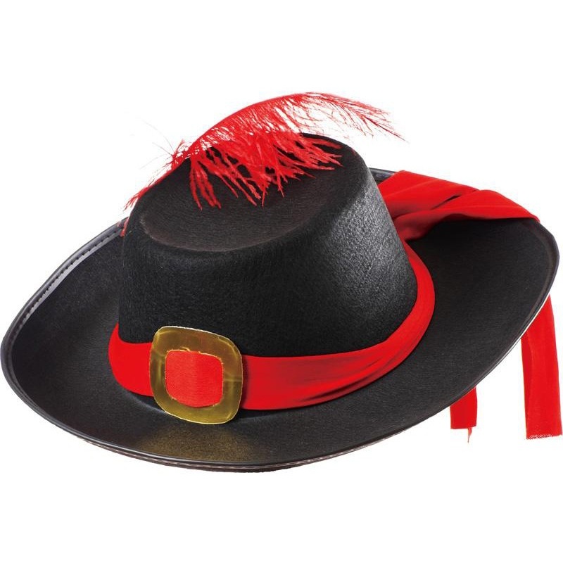 Musketeer hat black and red