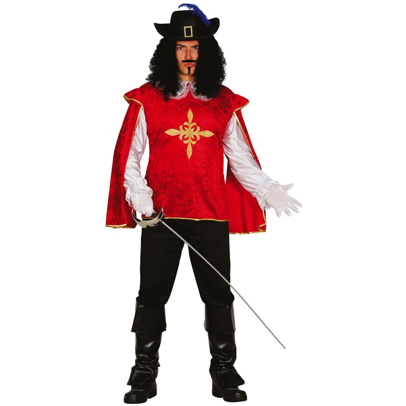 Musketeer men's costume in red M