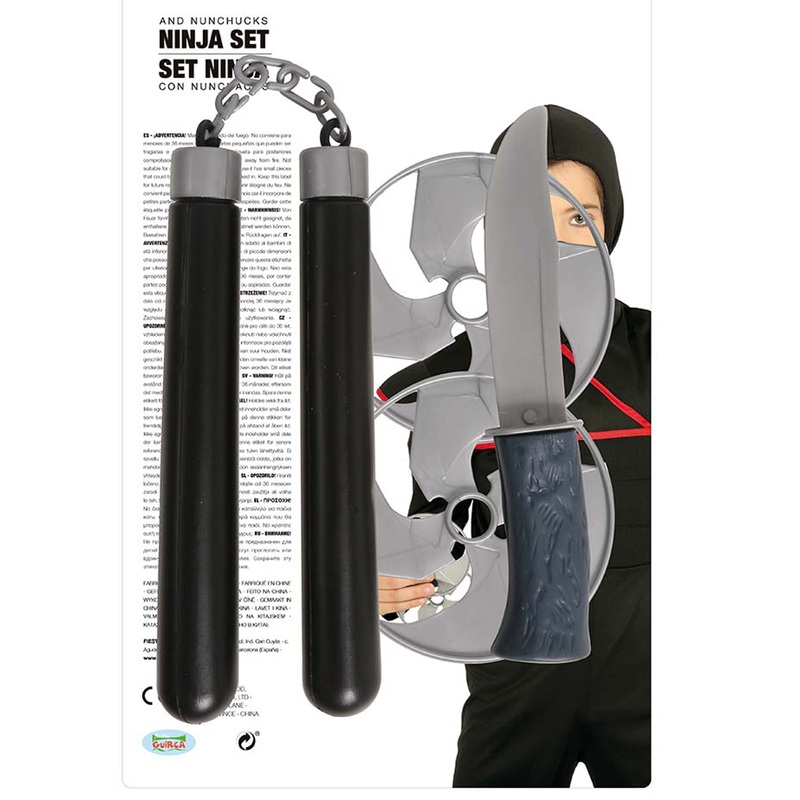 Ninja accessory set 4 pieces with nunchaku for children