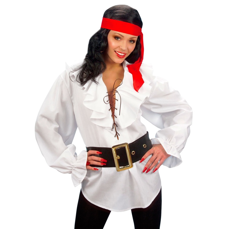 White pirate blouse for women