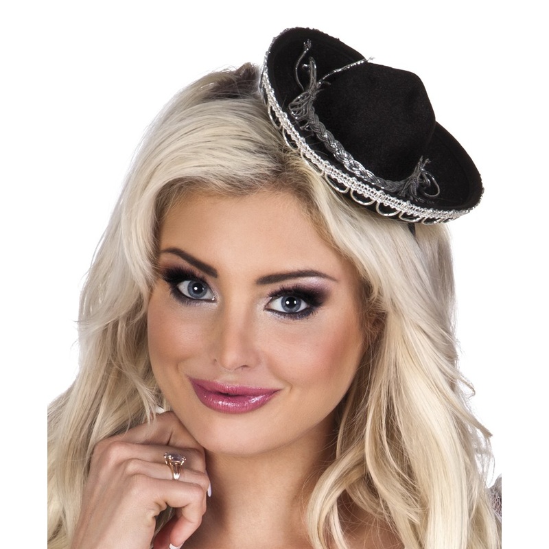 Black mini sombrero headband