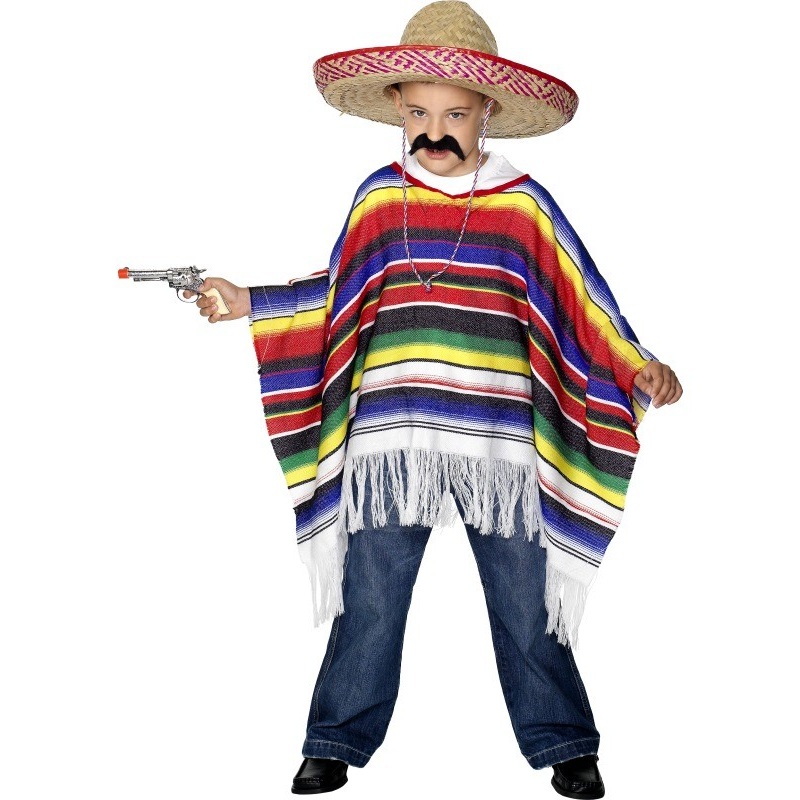 Colorful Mexican poncho for children