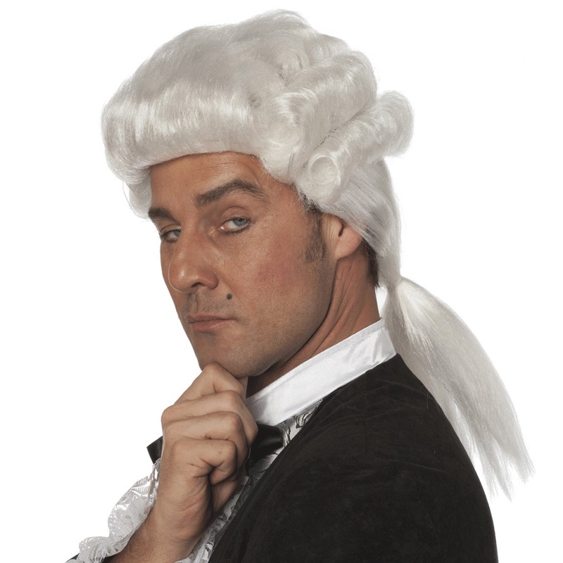 Elde baroque judge wig in white