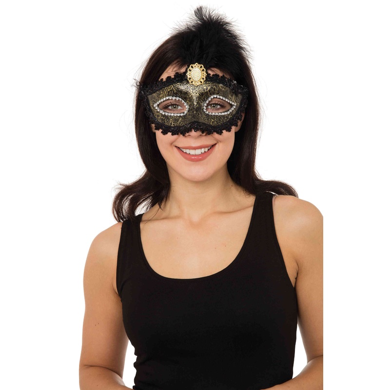 Glitter eye mask Antonia black