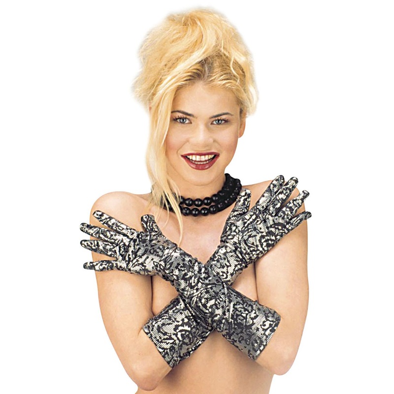 Gloves Colonial Lady with floral print 42cm