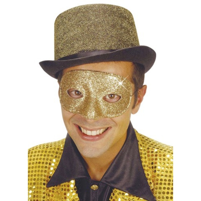 Golden glitter domino mask