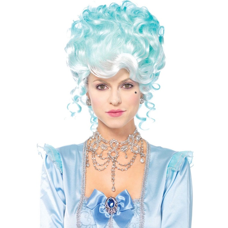 Light blue baroque wig Romina