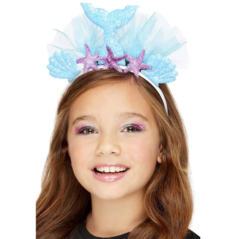 Mermaid headband for girls turquoise