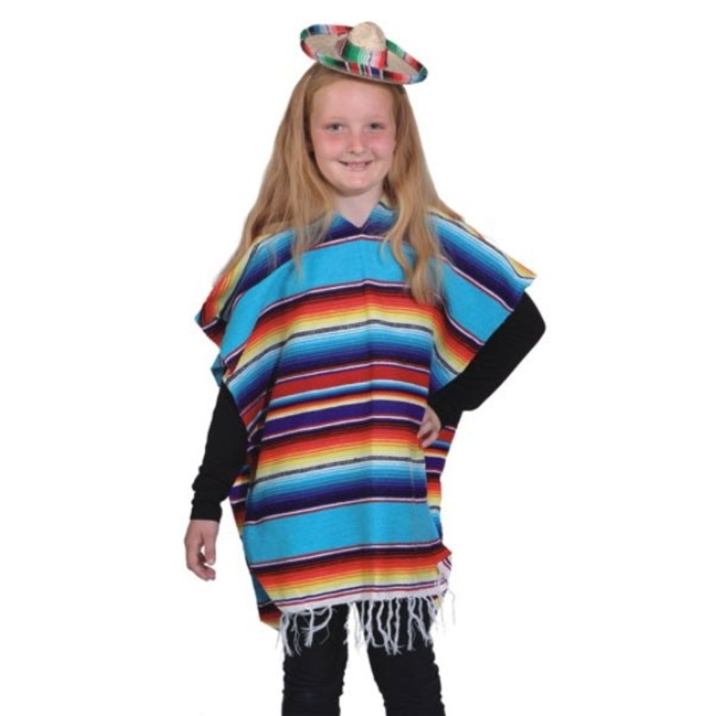 Mexico girl poncho child costume