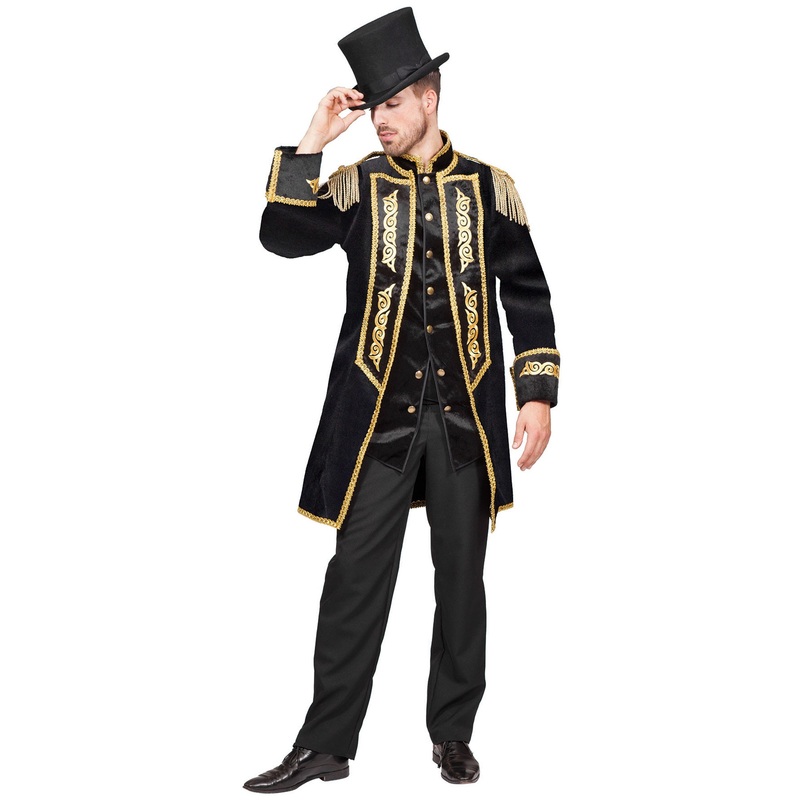 Noble baroque men's jacket black-gold 48
