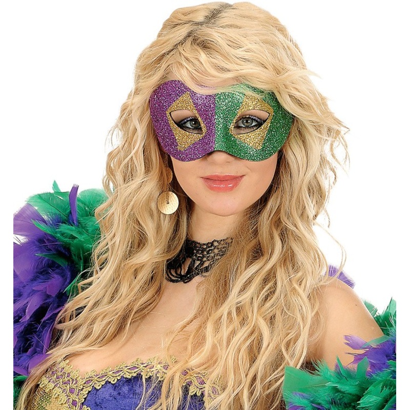 Sparkling eye mask purple-green-gold