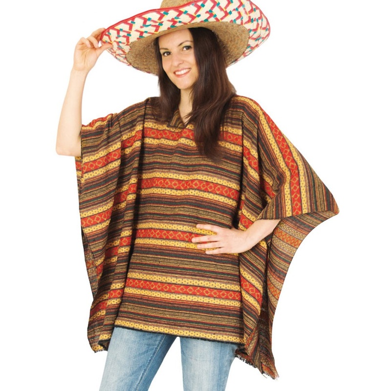 Striped Fiesta ladies poncho