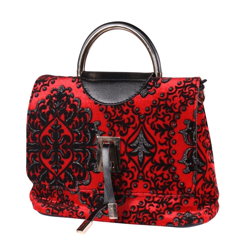 Stylish handbag Ariana red-black