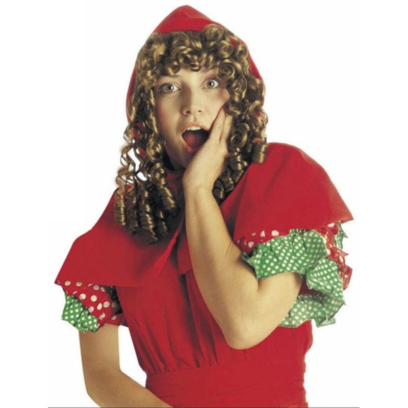 Brown little red riding hood wig with hood