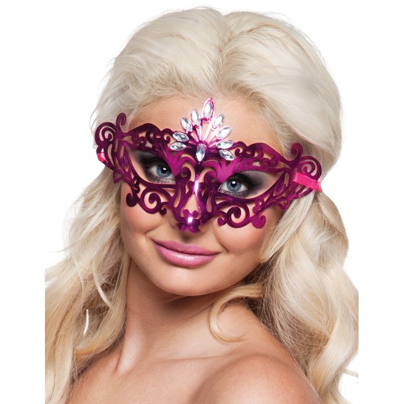 Elegant eye mask pink with gemstones