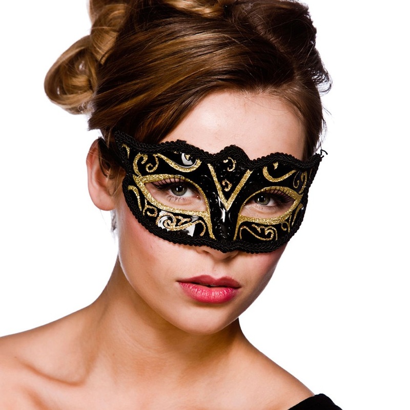Elegant eye mask Verona black-gold