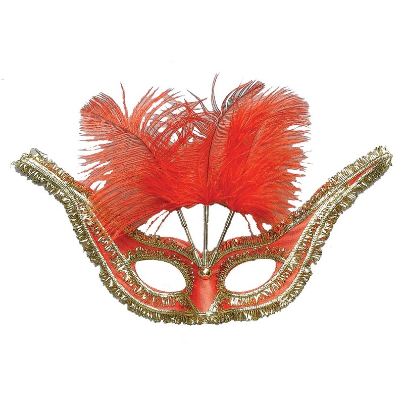 Elegant gala domino mask red-gold