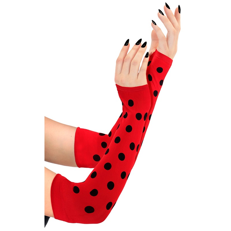 Fingerless Ladybug Gloves Long