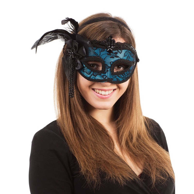 High quality Venezia mask with feather