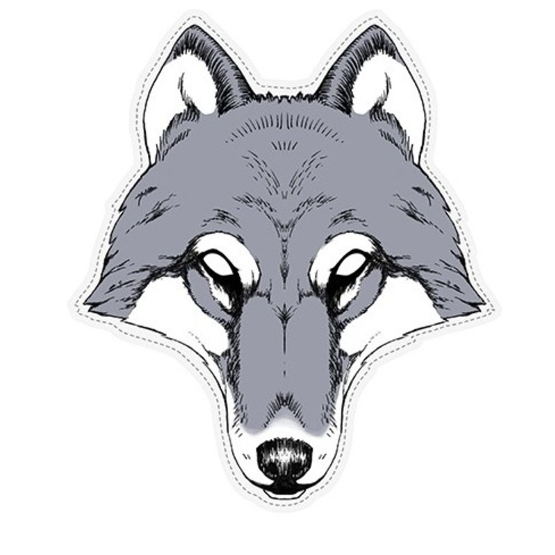 Paper mask wolf 28 x 32cm