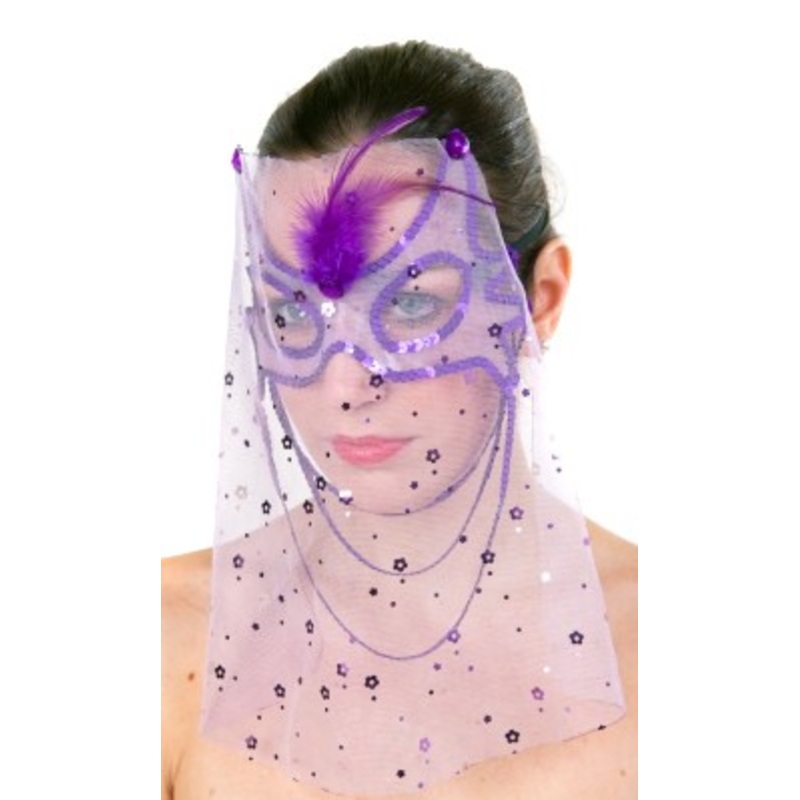 Purple eye mask with veil