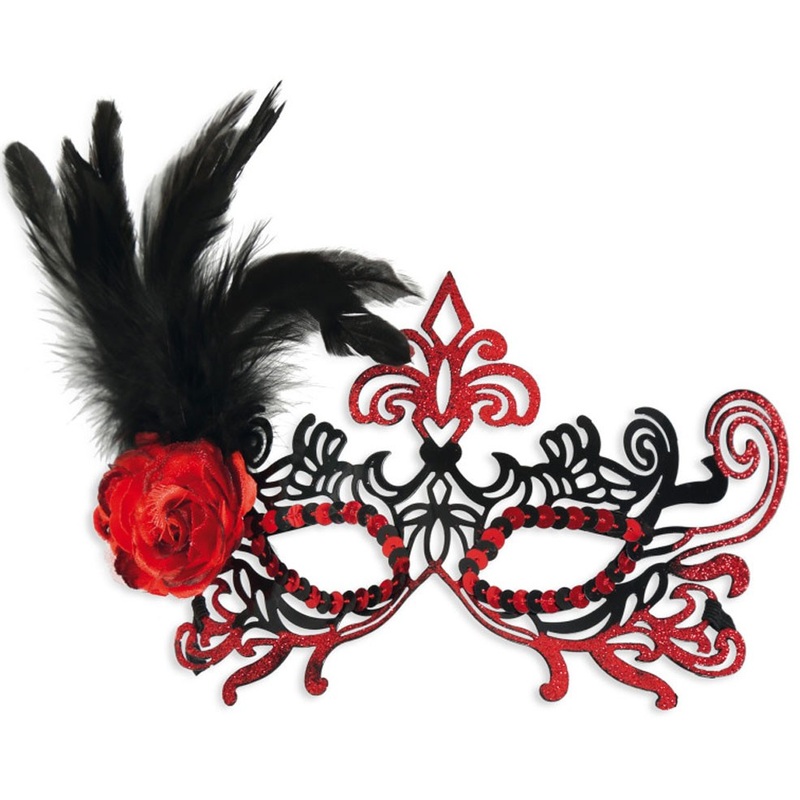 Sibilina eye mask with feather