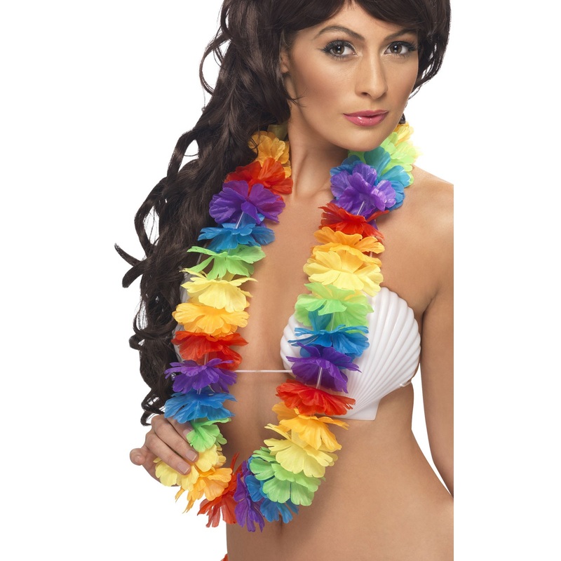 Big rainbow Hawaiian necklace