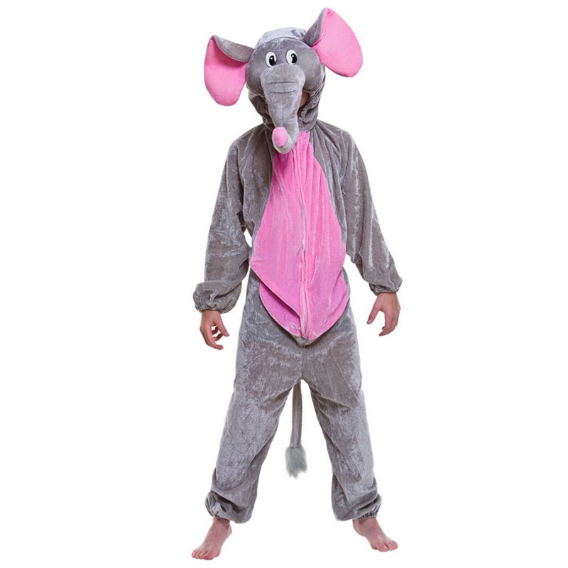Elephant costume for children grey-pink