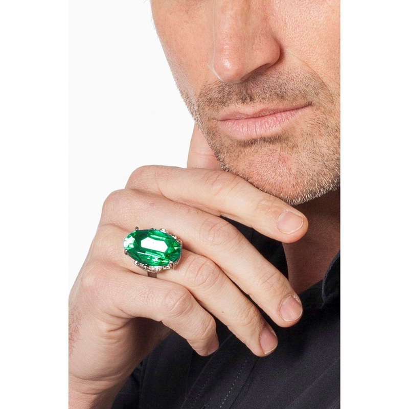Green ring with a large gem stone