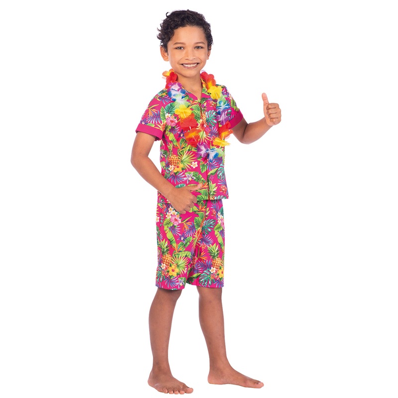 Hawaii set for children 3 pieces pink