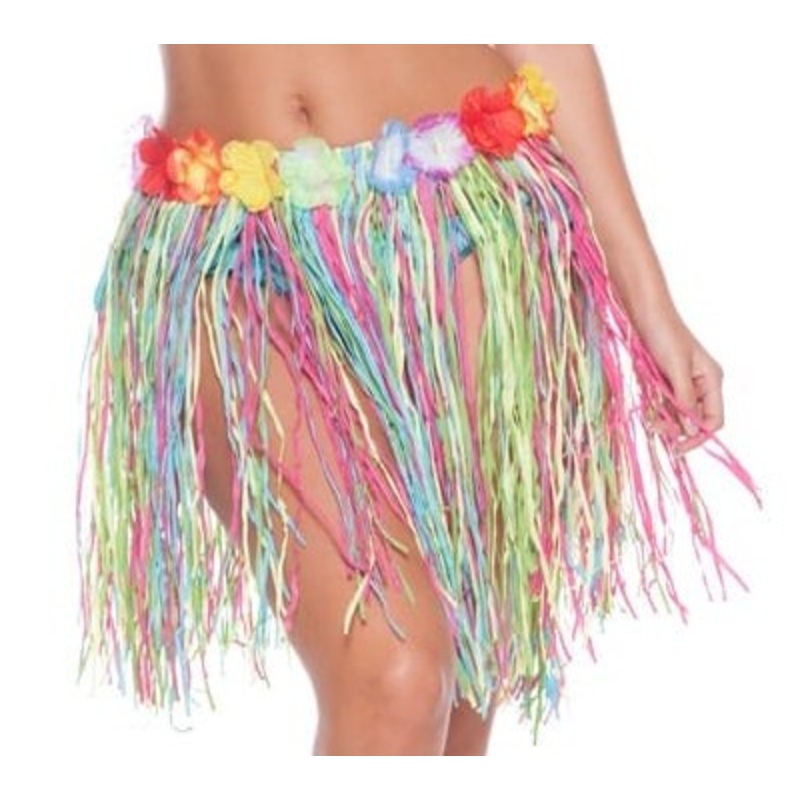 Hawaii skirt with colorful fringes 45cm