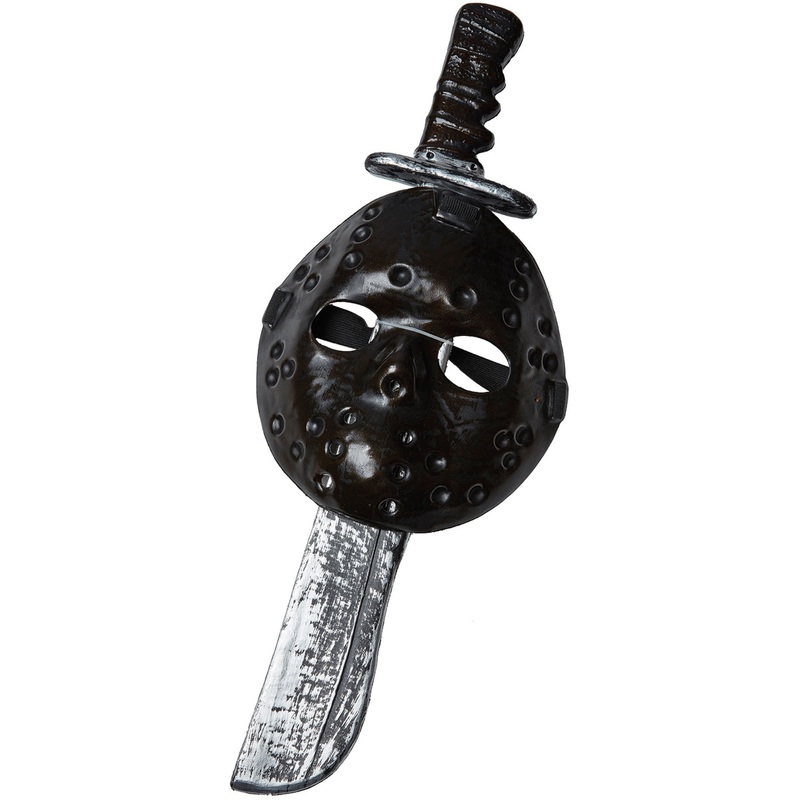 Horror mask with machete