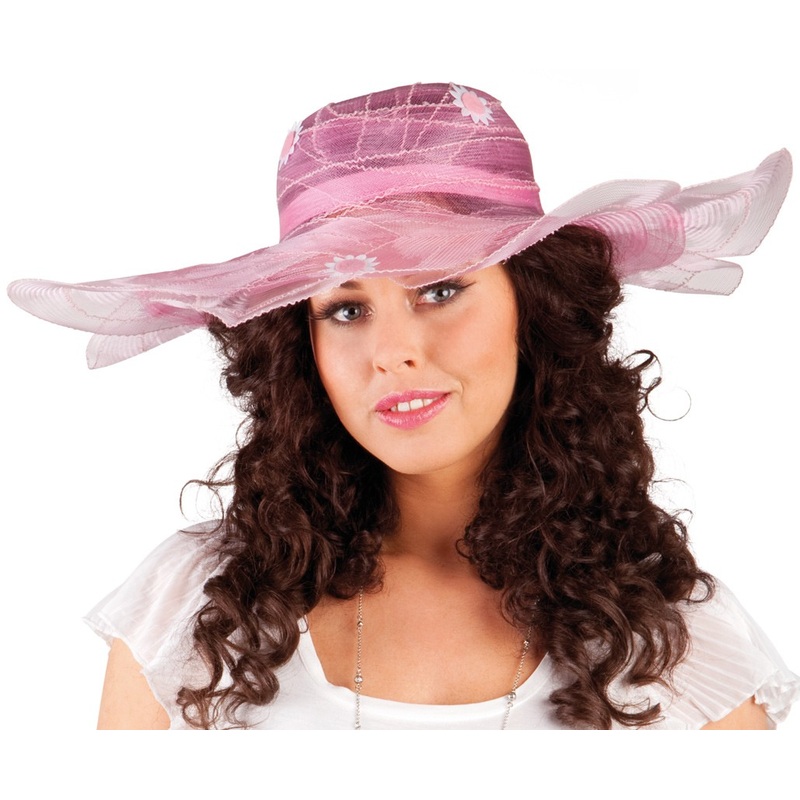 Pink flowers floppy hat