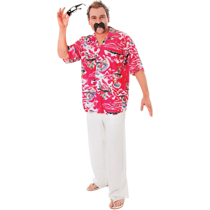 Pink Hawaiian shirt for real men with designs